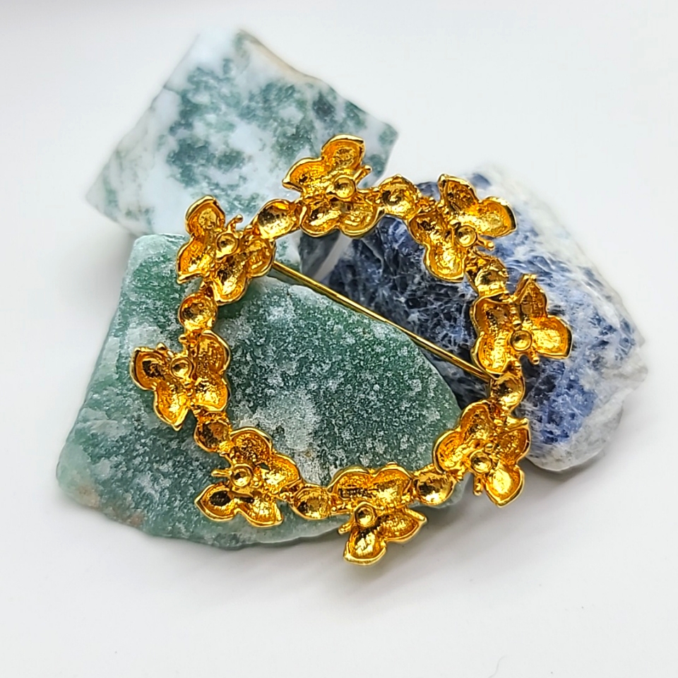 Vintage 1950s Butterfly Wreath Brooch By Swowboda! Super Rare Vendor